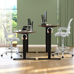 DUMOS Drafting Chair - Ergonomic Tall Office for Standing Desk, Counter with Height Adjustable and Comfortable Lumbar Support, Fixed Armrests, Grey