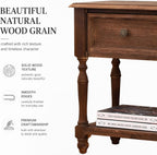 YUNMUARY-Solid Wood Nightstand,Entryway Table with Storage,Side Tables with Drawers,17.7" W x 21.7" H Small End Table Living Room,Farmhouse End Table for Bedroom,Fully Assembly.