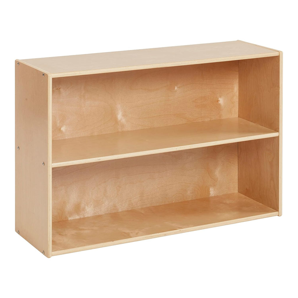 ECR4Kids Streamline 2-Shelf Single-Sided Storage Cabinet, 24in, Classroom Furniture, Natural