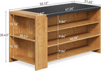Little Tree 55 Inches Kitchen Island, 4-Tier Kitchen Storage Cabinet with Large Worktop & Leg Room, Modern Wooden Kitchen Stationary Island for Dining Room, Coffee Bar Cabinet for Living Room, Oak