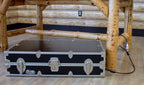 C&N Footlockers College Dorm Room Under Bed - The Slim Lockable Trunk - 32 x 18 x 8.25 Inches (With Cable Lock)