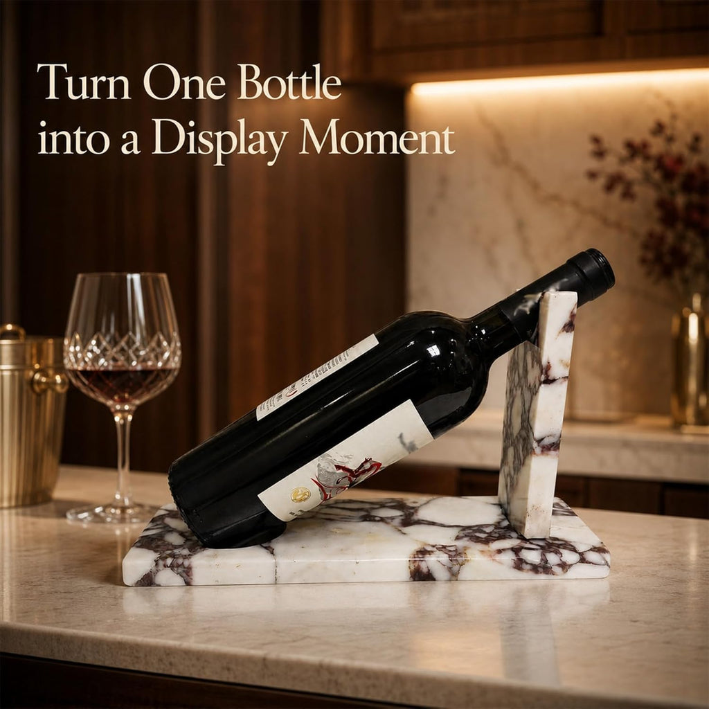 Creative Modern Marble Wine Holder Stand, Single Bottle Wine Rack Storage, Elegant Home Decor, Stylish Tabletop Display for Wine Enthusiast