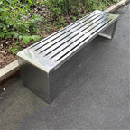 Garden Garden Metal Bench, No Backrest Stainless Steel Chair, for Outdoor Park Leisure Seating Seat(Medium)