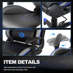Ergonomic Gaming Chair with Footrest, High-Back Office Desk Chair with Adjustable Headrest & Lumbar Support, 360° Swivel Video Game Chair for Adults Gamers（White & Black）