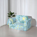 Blue Modular Toddler Sofa Chair, Couch With Side Pockets For Boys & Girls | Convertible Recliner Sofa | High-Density Foam | Night Glow Design | Side Pocket & Detachable Washable Cover | No Assembly