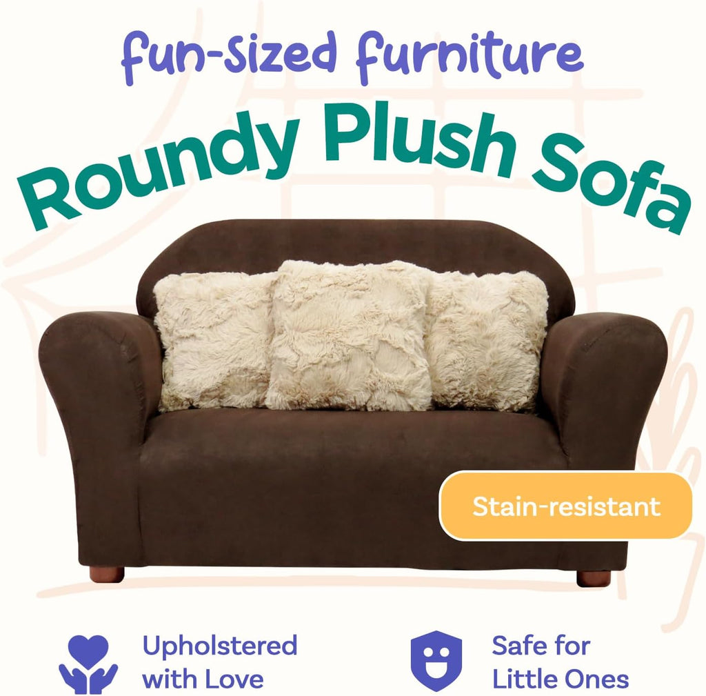 Keet Roundy Children’s Sofa – Durable Wooden Frame, Soft Microsuede Upholstery, Ergonomic & Padded Seat, Comfortable Toddler Couch for Ages 2–5, Ideal for Bedrooms, Playrooms & Daycares.
