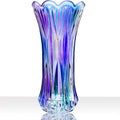 11.2 Inch Glass Vase-Iridescent Purple and Teal Thickened Cylinder Colorful Flower Vase Decor for Home Dining Table Centerpiece Office Wedding Holiday Party