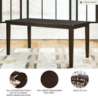 Signature Design by Ashley Haddigan Casual Counter Height Dining Extension Table with Distressed Finish, Dark Brown