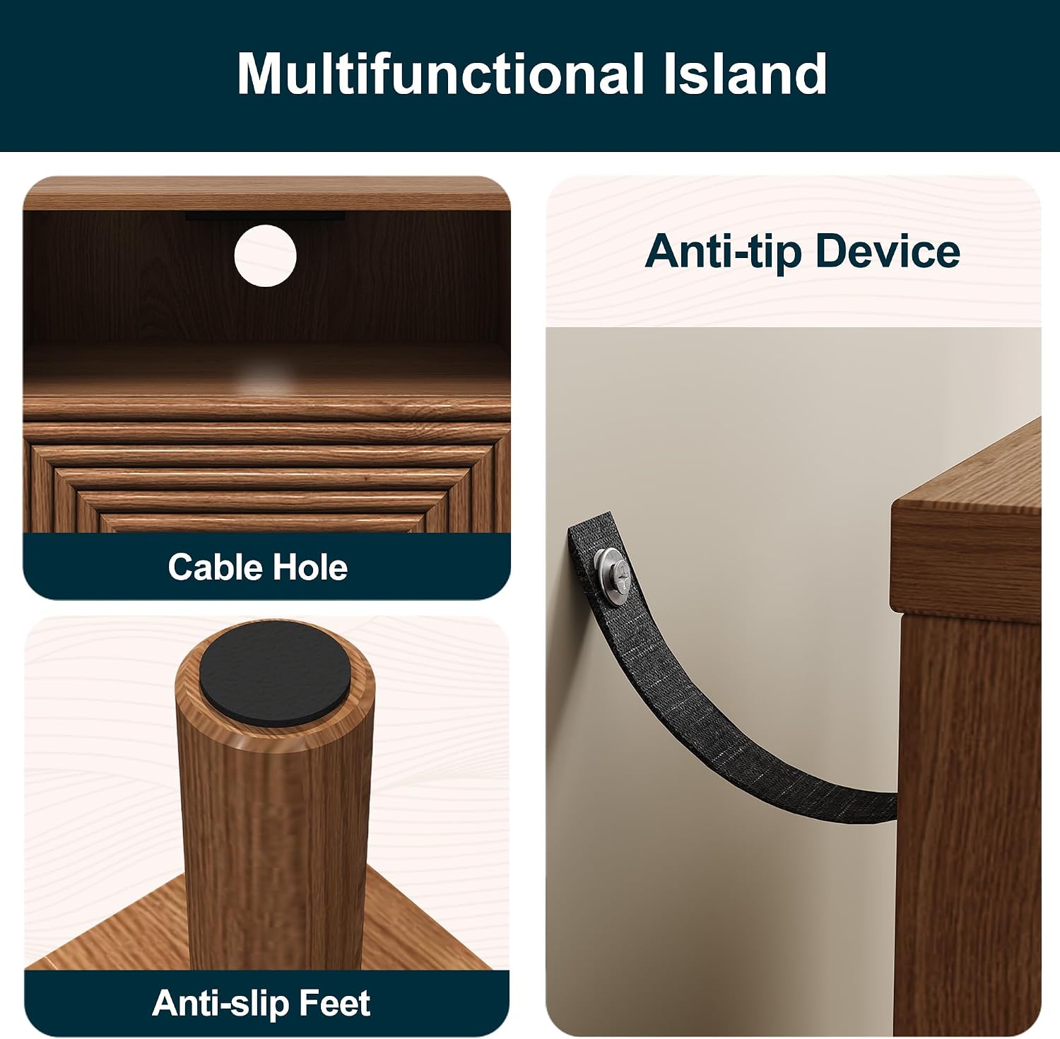 RoyalCraft Walnut Nightstand Set of 2, Night Stand with Charging Station | Mid-Century Modern End Table for Living Room, Side Table with Solid Wood Legs, Bedside Table for Bedroom, Entryway