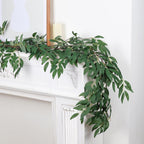 RECUTMS Artificial Willow Leaves Vine Twigs 2Pcs 5.7Ft Fake Hanging Ivy Plants Silk Green Leaf Rattan Garland Greenery Decor for Indoor Outdoor Home Wedding Arch Jungle Beach Birthday Party Garden