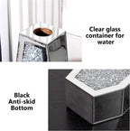 Crushed Diamond Mirror Vase Silver Flower Vases for Decor Bling Crystal Glass Vase for Room Decor, 12 Inches (Can Hold Water)