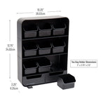 Mind Reader Tea Bag Organizer, Tea Station Organizer, Countertop Storage, Kitchen, Plastic, 10.25"L x 3.25"W x 13.75"H, Black