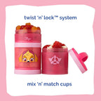 Whiskware Paw Patrol Stackable Snack Containers for Babies, Kids. and Toddlers, 3 Stackable Snack Cups for School and Travel, Backpack & Cupholder Friendly, Skye (Pack of 12)