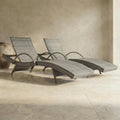 OVENTA Outdoor Wicker Patio Chaise Lounge Chair Set of 2, Gray Rattan Pool Furniture Lounger for Outside Poolside Lounges, Jumbo Co Chaise Lounge Chairs, Wicker Patio Pool Furniture
