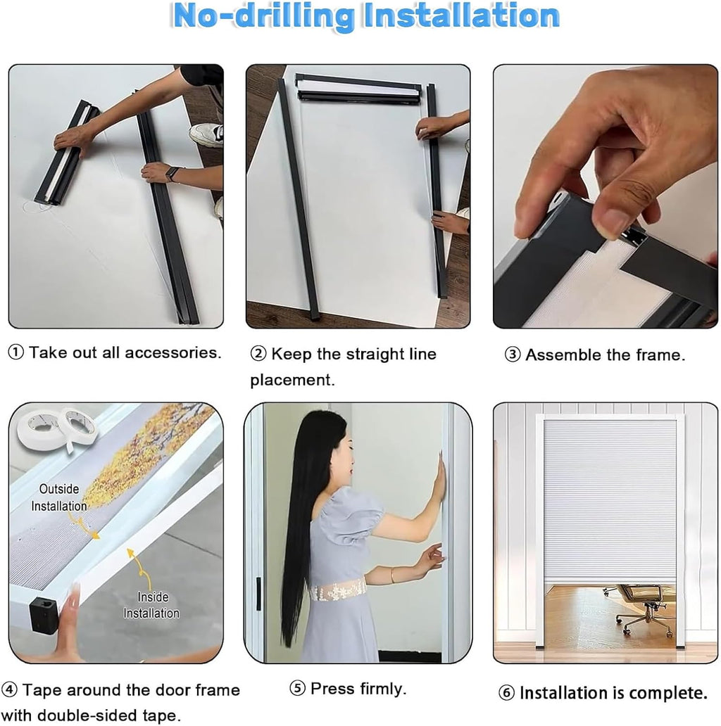 Folding Honeycomb Door, Trackless Invisible Design, Accordion Style, Suitable for Doorways, Dimensions 53x80 in (134.6x203.2 cm)