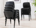 HNY Black Tablet Arm Chairs Set of 10, Mesh Office Waiting Room Guest Nesting Stacking Chairs, Reception Chairs with Flip-Up Table Conference Chairs for School Classroom Training Meeting Room