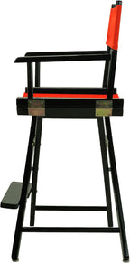 Casual Home 24" Director's Chair Black Frame-with Red Canvas, Counter Height