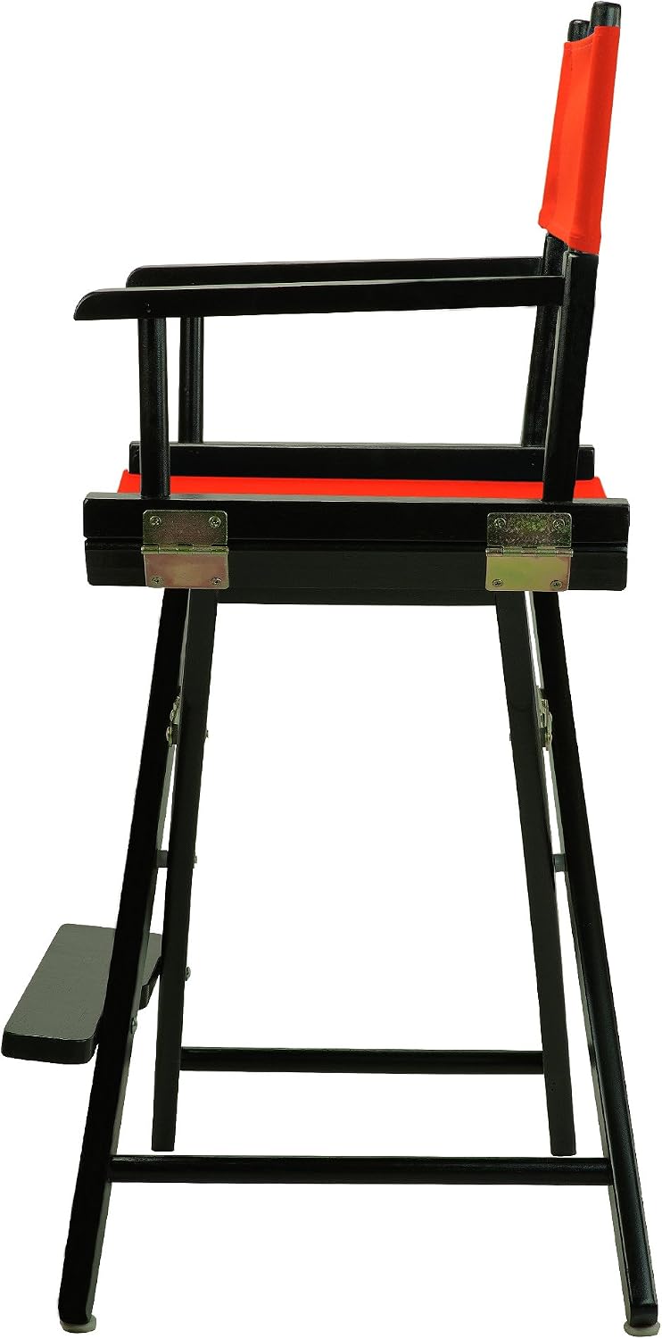 Casual Home 24" Director's Chair Black Frame-with Red Canvas, Counter Height