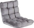 Nouva Adjustable Floor Chair 14-Position Sofa Bed Foldable Cushion Video Gaming Chairs Bean Bag Chair Reading Seating for Adults Kids Teens for Bedroom Living Room Indoor Use,Grey