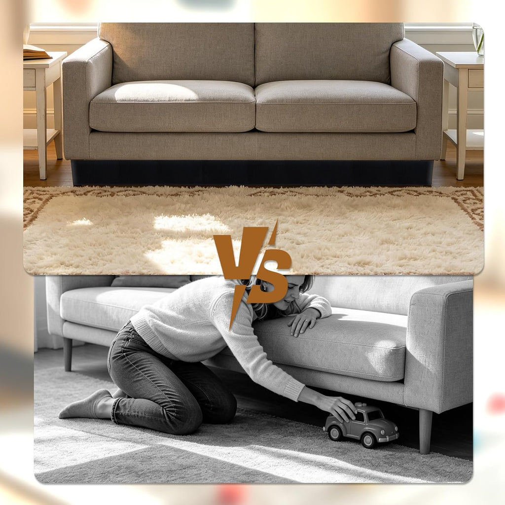 Under Couch Blocker for Pets and Kids Toys, 335x7.5cm/131.89x2.95in Adjustable Elastic Bed Blocker Cat Barrier Dog Couchs Stopper Furniture Gap Filler Protector for Sofa Cabinet