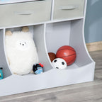 Bookcase, Toy Storage Organizer Cabinet, Children Display Bookshelf with Drawers for Toys, Clothes, Books, Grey