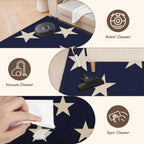 Patriotic Star Doormat Blue 4th of July Memorial Day Independence Day Decorative Front Door Mat Decor Neutral Farmhouse Floor Mats for Entryway Indoor Outdoor Outside Entrance, 32x20 Inch