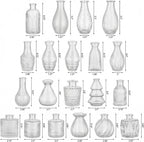 RUCKAE Glass Bud Vases Mini Flower Vase Small Vintage Vases for Centerpiece Table Wedding Decorations Home Decor Party(Transparent 32pack)