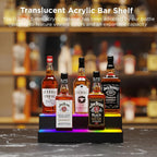 Dethan 2 Tier 15 Inch Liquor Bottle Display Shelf - Wine Racks with Multi-Color, Acrylic Bar Shelves for Commercial Clubs