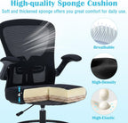 Drafting Chair Tall Office Chair, Standing Desk Chair with Flip-Up Armrests, Breathable Mesh High Chair Adjustable Height, Ergonomic Computer Chair with Lumbar Support and Adjustable Footrest Ring