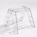 Clear Acrylic-Style Folding Stool, Portable Lightweight Folding Seat, Compact Space Saving Stool for Bathroom, Vanity, Bedroom, Closet & Small Spaces(Transparent)