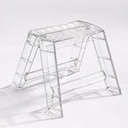 Clear Acrylic-Style Folding Stool, Portable Lightweight Folding Seat, Compact Space Saving Stool for Bathroom, Vanity, Bedroom, Closet & Small Spaces(Transparent)