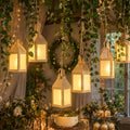 Yinder 24 Pcs Enchanted Forest Theme Decoration Set 82.68 ft Artificial Begonia Leaf Vine Paper Candle Lanterns Decor with LED String Lights for Bedroom Aesthetic Jungle Fairy Wonderland Party Favor
