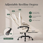 Computer Gaming Chair - High Back Ergonomic Desk Chair with Footrest and Lumbar Support, Height Adjustable Task Chair with Linkage Armrests and Headrest, 360° Swivel Wheels, Khaki