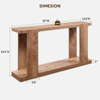 OKD 63 Inch Modern Entryway Console Table, 2-Tier Long Sofa Table Behind Couch with Curved Edge, Wood Farmhouse Narrow Entry Table for Hallway, Living Room, Foyer, Entrance, Light Tree Knot