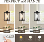 Black Pendant Lights Kitchen Island 3 Pack, Modern Kitchen Pendant Lighting Over Island with Clear Glass, Farmhouse Mini Hanging Light for Sink Dining Room, OS-3014-3PBKC
