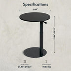 FLEXISPOT Adjustable Side Table, Round End Table for Couch & Bed, Stable & Space-Saving Bed Side Table with Effortless One-Hand Height Adjustment, Low-Profile Steel Base, Perfect for Small Spaces