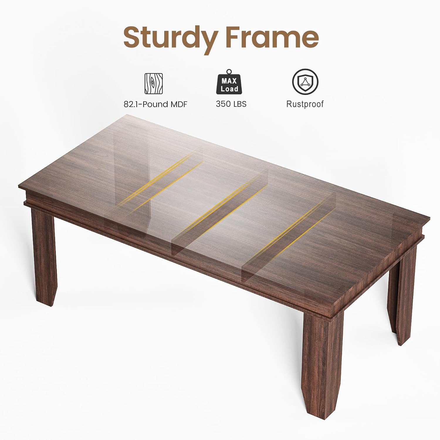 GAOMON Farmhouse Dining Table for 6-8 People, 71" Long Wood Kitchen Table with Sturdy Frame & Rustic Wooden Finish, 6-8 Seats Large Rectangular Tables for Dinner, Kitchen, Dining Room