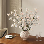 44" Artificial Cherry Blossom Branches for Vase - 4 PCS Faux Long Cherry Blossom Stems, Lifelike Fake Silk Flowers for DIY Arrangements, Table Centerpiece, Office, Home, Farmhouse Decorations (Cream)