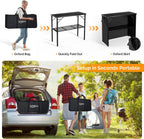 VINGLI 45" Commercial Grade Portable Bar Table for Events, Mobile Bartending Station, Outdoor Indoor Pop Up Bar Table with Skirt PP (45"-1P, Black, Standard)