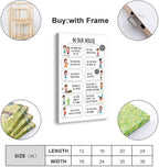 YFET Positive House Rules For Kids Family Art Wall Decor Posters Classroom Therapy Room Gifts Frame 12x18inch