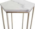 Rutledge & King Hexagon End Table Set - End Tables with Mirrored Tops - Nesting Geometric Accent Tables - Marble Metal Side Tables Hexagon End Table Set (Gold)