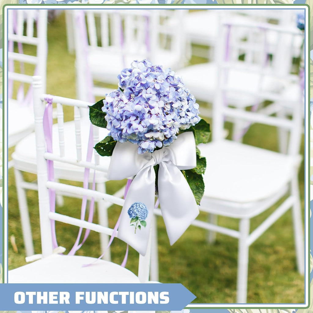 2 Pcs Hydrangea Wreath Sash for Front Door Spring Wreath Satin Sash for Holiday Decor Garland Ribbon Accessories for Front Dooryard Window Doorway Indoor Outdoor Party Decoration, 56" L x 4.5" W