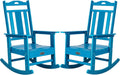nalone Outdoor Rocking Chairs Set of 2, Oversized Porch Rocker Chair for Adult, All-Weather Resistant Patio Rocking Chair for Garden Lawn (Blue)