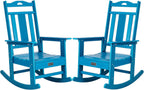 nalone Outdoor Rocking Chairs Set of 2, Oversized Porch Rocker Chair for Adult, All-Weather Resistant Patio Rocking Chair for Garden Lawn (Blue)