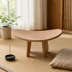 Mindful Kneeling Stool Curved Top Wooden Kneeling Bench Compact Home Seating, Brown, Small 42 21 16 CM