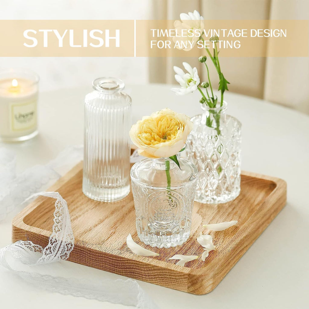 Glass Bud Vase Set of 32PCS Wedding Centerpieces for Tables,Mini Clear Bud Vases for Flowers,Small Flower Vases Suitable for Birthday Party,Anniversary,Wedding,Baby Shower (Clear, 32PCS)