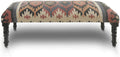 LR Home Upholstered Bench for Bedroom End of Bed |Southwestern Vintage Ottoman Bench with Cushion for Dining, Living Room, Entryway, Window, Outdoor | 47" W X 16" D X 18" H | Red/Ivory/Multicolor