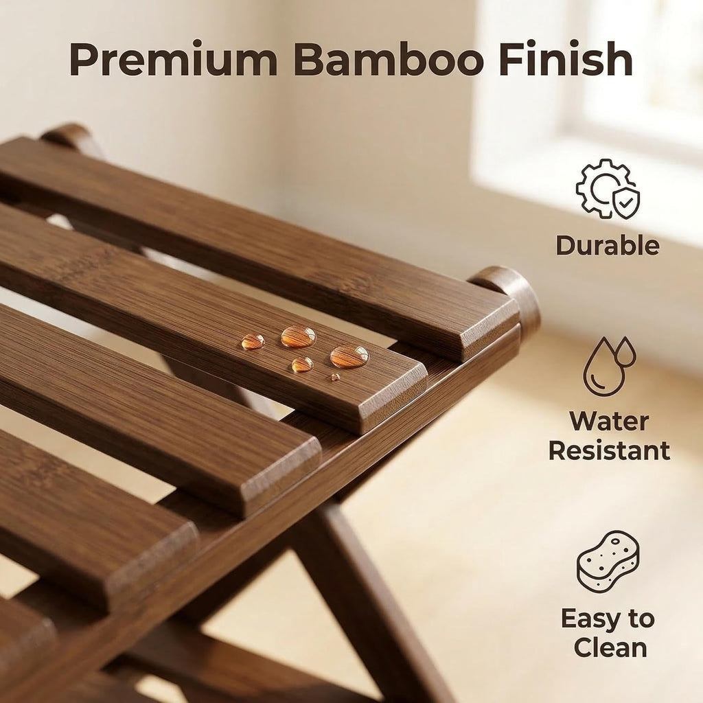 Foldable Bamboo Shoe Rack, 9-Tier No Assembly Shoe Organizer, Space-Saving Free Standing Shoe Storage Shelf for Entryway, Hallway, Closet, Holds 7-14 Pairs of Shoes, Natural Bamboo Finish (Bamboo, 7)