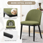 Garvee Wooden Dining Chairs Set of 4, Upholstered Kitchen Dining Room Chair, Modern Linen Fabric Farmhouse Dinner Chair with Leveling Feet/High Backrest Support for Dining Room, Living Room,Green