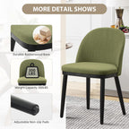 Garvee Wooden Dining Chairs Set of 4, Upholstered Kitchen Dining Room Chair, Modern Linen Fabric Farmhouse Dinner Chair with Leveling Feet/High Backrest Support for Dining Room, Living Room,Green